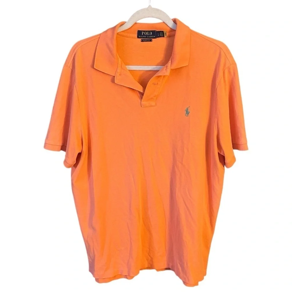 Ralph Lauren Men's Bright Orange Polo Shirt